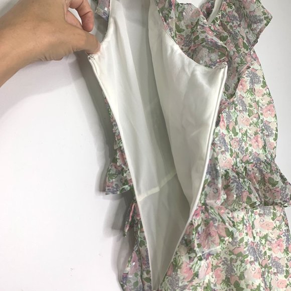 NWT SENLIS Aria Floral Fruit Ruffle Sleeveless Mini Dress Sz XL - Picture 8 of 9